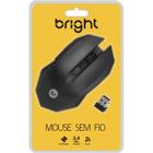 Mouse optico sem fio 1200dpi 2,4ghz usb preto bright