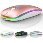 Mouse Optico Sem Fio Recarregável Led Rgb Wirelles USB Computador Silencioso Retroiluminado Gamer