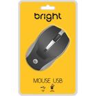 Mouse optico usb 800dpi cabo 1,3m preto/prata bright