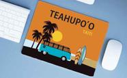 Mouse Pad Emborrachado Personalizado Grande Surf Teahupoo - Deluzz