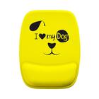 Mouse Pad Ergonomico I Love My Dog Fundo Amarelo