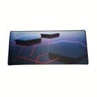 mouse pad gamer anti derrapante hexagono 3d azul 70x30 cm