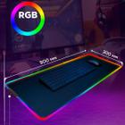 Mouse Pad Gamer Borda Rgb 7 Cores Iluminado Grande 80x30 Cm - HIGA