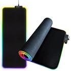 Mouse Pad Gamer Exbom Com Borda Costurada Com Luz de Led Rgb Ajustável em 3 Modos Base Emborrachada Antiderrapante Tamanho 800X300MM