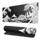 Mouse Pad para jogos Siski em preto e branco Japanese Wave Dragon