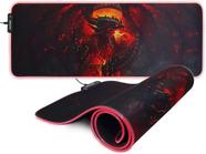 Mouse Pad Speed LED RGB 80x30cm Borda Costurada Antiderrapante Dragão Exbom