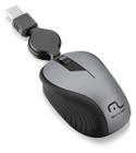 Mouse Retrátil Emborrachado Cinza USB Multilaser - MO232