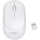 Mouse Sem Fio Bright Slim MS001 Óptico 2.4GHz Branco