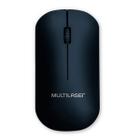 Mouse Sem Fio com Receptor USB 2.4Ghz 1200 Dpi Preto Slim Multilaser