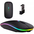 Mouse Sem Fio Led, Mouse Silencioso Fino 2,4 G Portátil