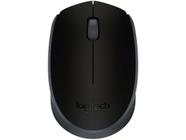 Mouse sem Fio Logitech Óptico 1000DPI 3 Botões - M170 Preto