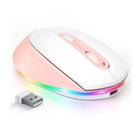 Mouse Sem Fio Seenda IWG FGM02 - Recarregável - Rosa/Branco