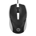 Mouse USB Bright 0028 com Fio Preto e Prata