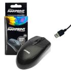 Mouse usb com fio modelo clássico, preto, com 3 botões - Maxprint