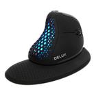 Mouse Vertical Sem Fio DeLux Seeker M618XSD - OLED 4000 DPI