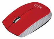 Mouse Wireless 1600 Dpi de Resolução Newlink Optimus Vermelho - Mo221 Entrada USB Alimentado Por Pilha AA 80 gramas