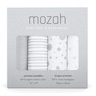 MOZAH Organic Muslin Swaddle Cobertores - Baby Extra Large 47x47 polegadas - Baby Swaddle Blanket - Estrelas, Listras, Pontos, Cinzento - Unisex Muslin Blankets Girl or Boys