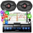 MP3 Player Automotivo Shutt Smart 1 Din Bt USB Mini SD Radio FM kit Falante Foxer Triaxial 100W RMS