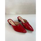 Mule Feminino salto alto Verniz vermelho