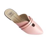 Mule Moleca Feminina Bico Fino Rosa S337