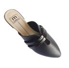 Mule Moleca Feminina Casual Bico Fino Preto