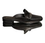 Mule Preto Couro com corrente em prata
