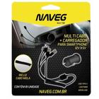 Multicabo e Carregador Veicular para Carro Automotivo Converte 12V para 5V Prático e Multiuso Celular Naveg - NVA730