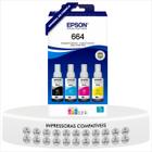 Multipack Kit Refil Tinta Original Epson Ecotank T664 Compatível L121 L200 L355 L365 L375 L395 L396 L495 L555 L1300