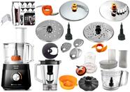 Multiprocessador 220V 1000W preto com 21 Itens com 2 Anos Garantia 7304 com 4 discos inox - PHILIPS WALITA