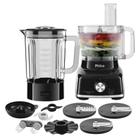 Multiprocessador Philco 9 Em 1 Glass / Copo de Vidro Preto 1700w