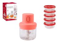 Multiprocessador Triturador Alimentos Portátil Recarregável + 5 Potes - Art House