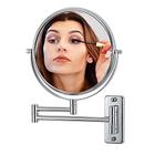 mumianshu espelho de maquiagem montado na parede, 1x / 10x espelho de maquiagem de aumento, 8 "espelho de maquiagem de dupla face com braço extensível giratório de 360 graus, espelho de vaidade de barbear do banheiro doméstico (cromo)