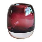 Murano vaso bicolor em vidro D12,5xA16cm cor vinho e preto