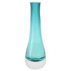 Murano vaso em vidro L6xP6xA20cm cor azul turquesa
