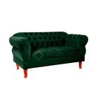 Namoradeira Chesterfield 2 Lugares Elisabeth Via Encanto Veludo Verde Musgo