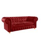 Namoradeira Chesterfield 3 Lugares Bourbon Via Encanto Veludo Bordô