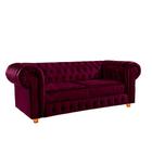 Namoradeira Chesterfield 3 Lugares Bourbon Via Encanto Veludo Uva