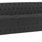 Namoradeira Chesterfield Bourbon Veludo 3 Lugares Preto - Via Encanto