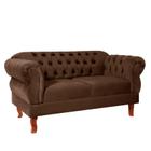 Namoradeira Chesterfield Elisabeth 2 Lugares Via Encanto Veludo Marrom