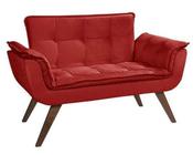 Namoradeira Chesterfield Luxo Opala Suede Vermelho