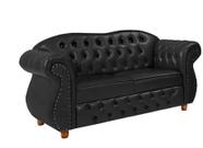 Namoradeira Chesterfield Merlo 2 Lugares - Corano Preto / Decoração, recepção, sala tv estar