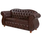 Namoradeira Chesterfield Merlô 2 Lugares material sintético Marrom / Decoração, recepção, barbearia, sala tv