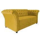 Namoradeira Chesterfield Sofia Suede Amarelo - ADJ Decor