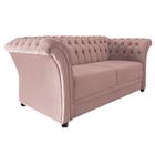 Namoradeira Chesterfield Sofia Suede Rosê - ADJ Decor