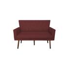 Namoradeira Decorativa Aurora Suede Marsala Pés Madeira Ms Decor