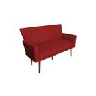 Namoradeira Decorativa Aurora Suede Vermelho Pés Madeira Mz Decor - Mazzero Decor