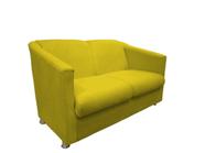 Namoradeira Decorativa Biane Suede Amarelo 2 Lugares Pés Cromado Ms Decor - Mansão Decor