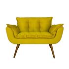 Namoradeira Decorativa Estofada Para Recepção Clínica Opala Suede Amarelo - DL Decor - Doce Lar Decorações