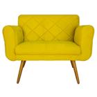 Namoradeira Decorativa Estofada Para Salão de Beleza Isabella Suede Amarelo - LM DECOR