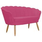 Namoradeira Decorativa Estofada Para Salão de Beleza Pétala Suede Rosa Pink - LM DECOR